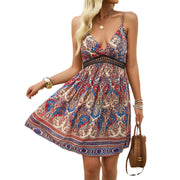 Damenmode Lässiges Sling-Kleid mit Druck