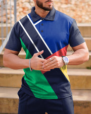 Europäisches und amerikanisches Poloshirt mit 3D-Digitaldruck und Reißverschluss für Herren in Übergröße