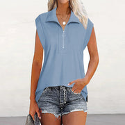 Damtopp med dragkedja och raglanärmar