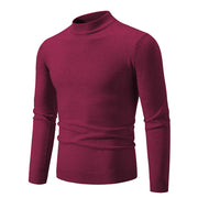 Round Neck Sweater Men's Winter Solid Color Slim Fit