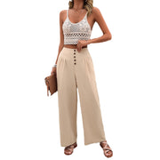 Lässige, einfarbige, lockere Hose für Damen