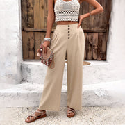 Lässige, einfarbige, lockere Hose für Damen