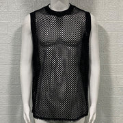 Einfarbige, ärmellose Weste mit Rundhalsausschnitt und Hohlstrick