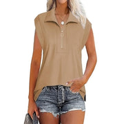 Damtopp med dragkedja och raglanärmar