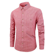 Schmal geschnittenes, langärmliges, gestreiftes Herrenhemd