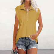 Damtopp med dragkedja och raglanärmar