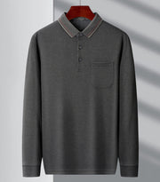 Neues langärmliges T-Shirt mit Revers für Herren