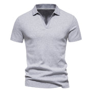 Henley Skjorta Kortärmad T-shirt herr Henry Collar American Retro träningströja för män