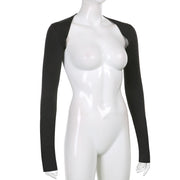 Women's Solid-colored Sun Protection Blouse Cardigan Stretch Bottoming Long Sleeve Short Top