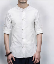 Långärmad tröja i linne för män