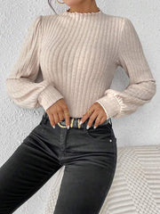 Women's French-style Long-sleeved Knitted Jumpsuit Top