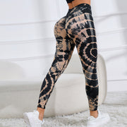 Nya Tie Dye Printed Yoga Byxor Dam Sömlös Hög midja Höftlyft Fitness Löpning Sport Leggings