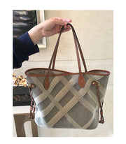 Lässige Schultertasche aus Canvas mit großem Fassungsvermögen