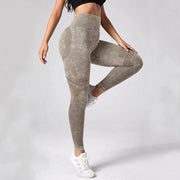 Hollow Design Seamless Leggings Hög midja Höftlyft Löpning Sport Fitness Yoga Byxor Mode Damkläder