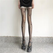 Black Starry Sky Stockings Female Star Moon Fishnet Stockings