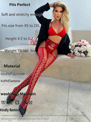 Gren Spets Transparent Suspender Mesh Strumpor Kvinnor