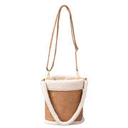 Höst- och vinterväska i plysch PU-läder för kvinnor