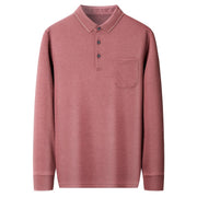 Neues langärmliges T-Shirt mit Revers für Herren