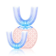 360 grader intelligent automatisk elektrisk tandborste Vattentät U-typ tandborste blekning blått ljus USB-laddning 