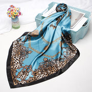 Small Square Towel European And American Printed Leopard Print Headscarf