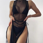 Solskyddande blus Bikini strandkjol Tredelad baddräkt