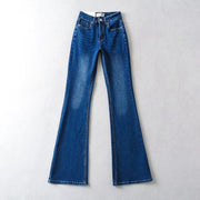 Dammode hög midja Tight elastisk bantning Kärlek mikro utsvängda jeans