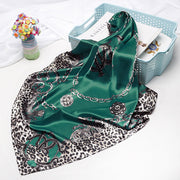 Small Square Towel European And American Printed Leopard Print Headscarf