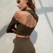 Yogajacka Nude Feel New Rygglös Nylon Sexig Sport Långärmad T-shirt Tight