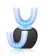 360 grader intelligent automatisk elektrisk tandborste Vattentät U-typ tandborste blekning blått ljus USB-laddning 