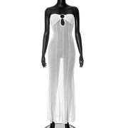 Klänning i nät med tubtopp för kvinnor