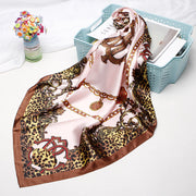 Small Square Towel European And American Printed Leopard Print Headscarf