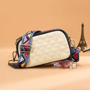 Luggage Läder Liten Enfärgad Fyrkantig Väska Läder Sylinje Kvinnors Cross-body Bag