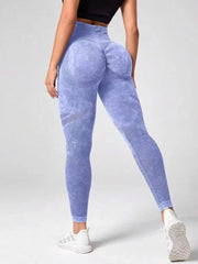 Hollow Design Seamless Leggings Hög midja Höftlyft Löpning Sport Fitness Yoga Byxor Mode Damkläder